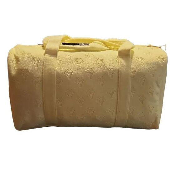 Stoney Clover Lane x Target Terry Cloth Embossed Palm Tree Duffle Bag Yellow - Picture 1 of 7